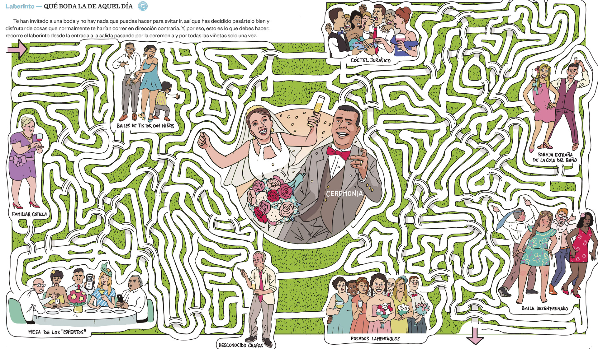 Ilustración de laberinto en el Cuaderno Blackie 13