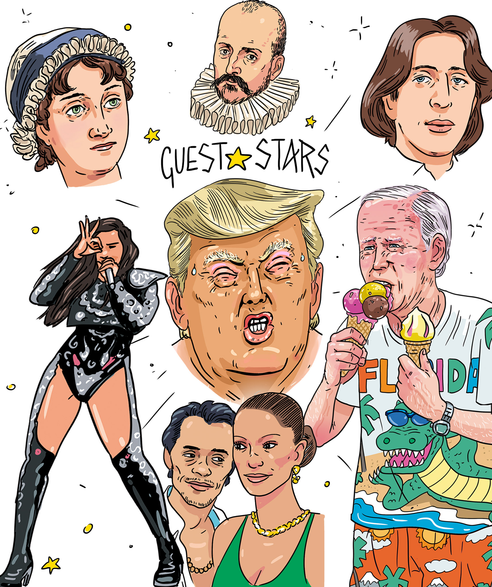 Ilustración de personajes que aparecen en Cuaderno Blackie 13